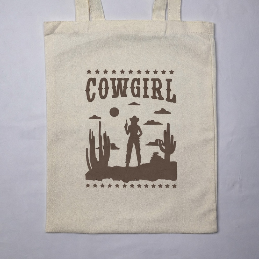 Cowgirl Western Canvas Tote Bag Desert Aesthetic Country Market Bag Gift